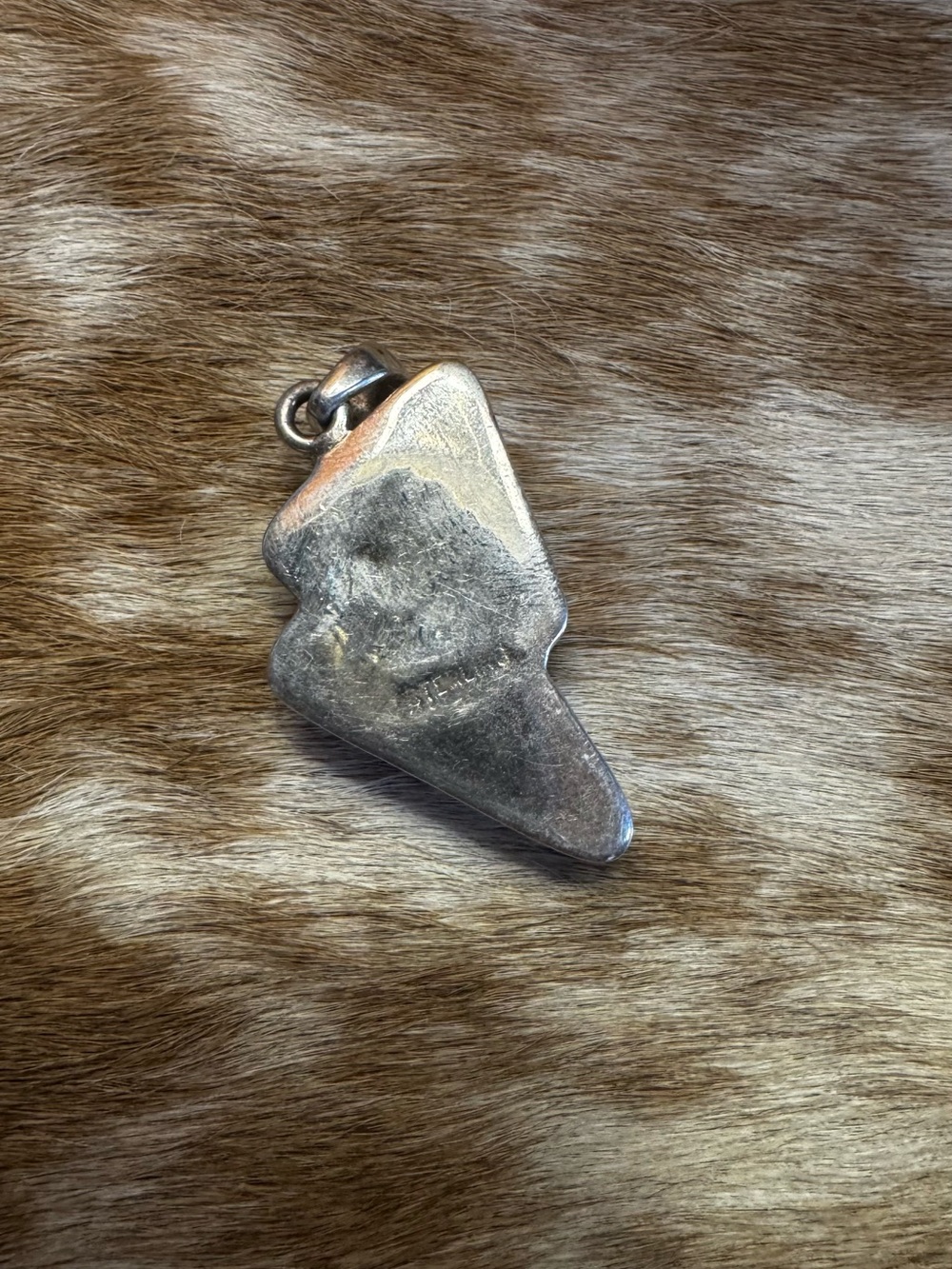 Iridescent Lightning-Shaped Opal Sterling Pendant - Picture 6 of 7
